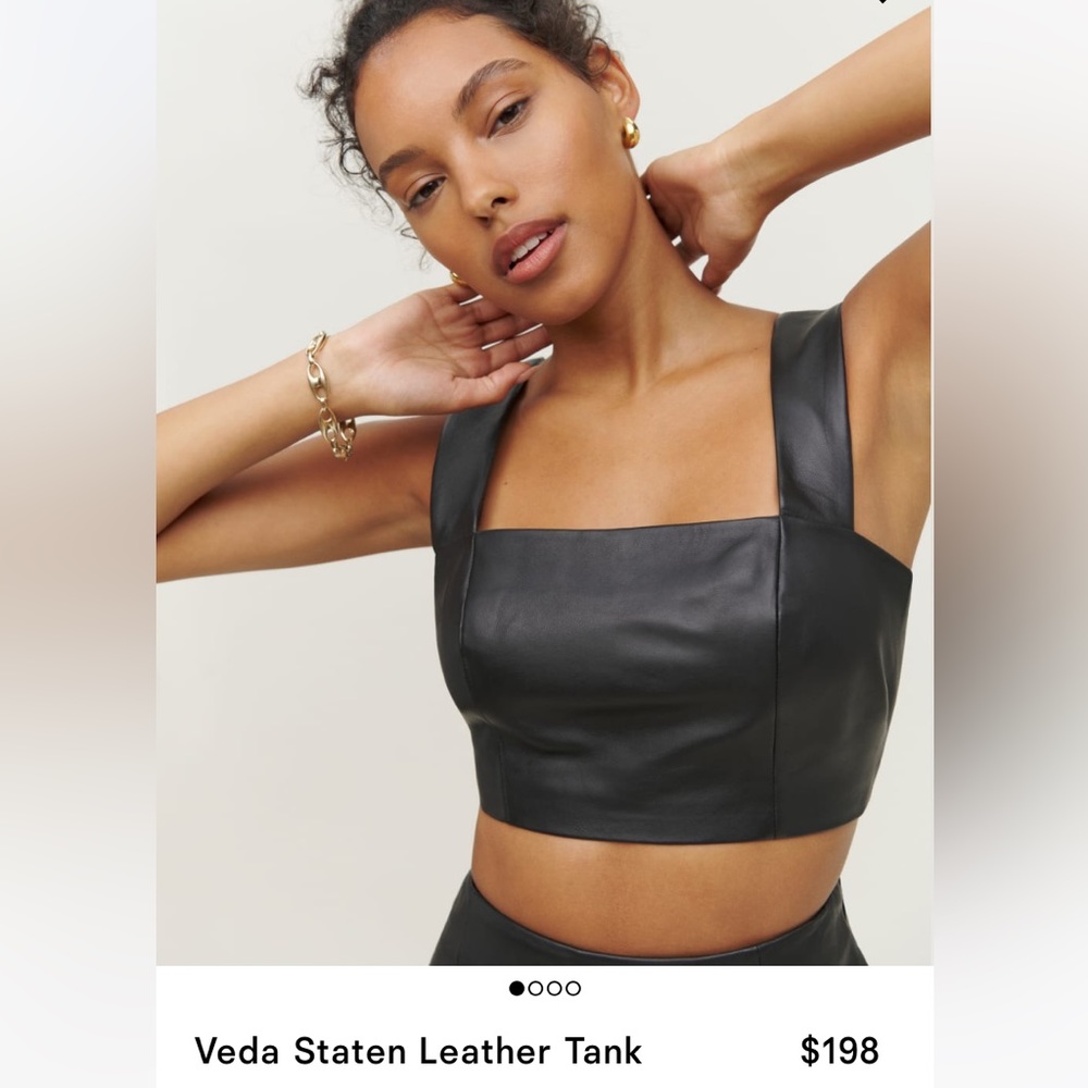 Reformation cropped leather tank